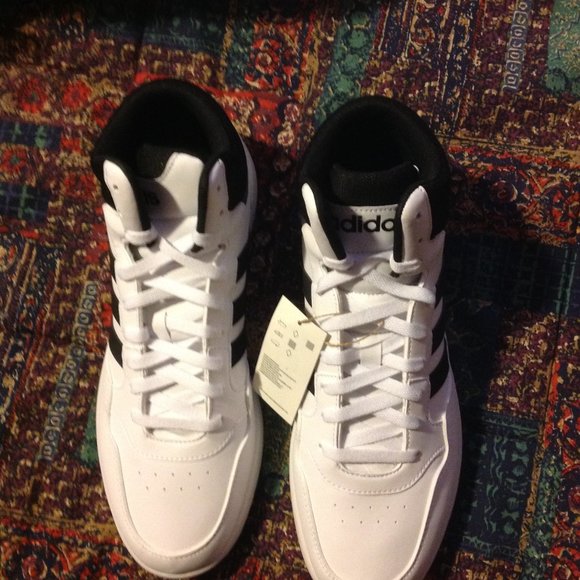 Adidas Men's Hoops 3.0 White & Black Mid Sneakers -11.5M - New in Box - Picture 2 of 11